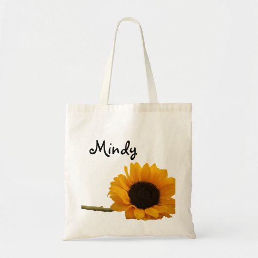 Zonnebloem Aangepaste naam Bag Tote Bag (Voorkant)