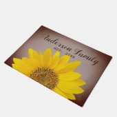 Zonnebloem Aangepaste naam en jaar Deurmat (Schuin)