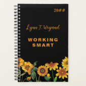 Zonnebloem Aangepaste naam Felicitatie Bloemige Pl Planner (Voorkant)