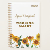 Zonnebloem Aangepaste naam Felicitatie planner (Voorkant)