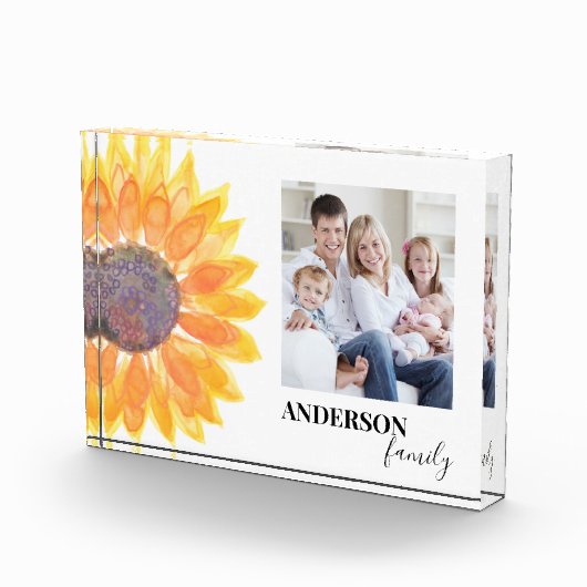 Zonnebloem Aangepaste naam Fotoblok (Rechts)