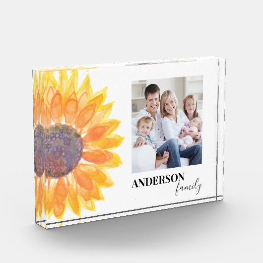 Zonnebloem Aangepaste naam Fotoblok (Links)