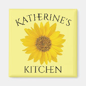 Zonnebloem aangepaste naam gele keuken magneet (Voorkant)