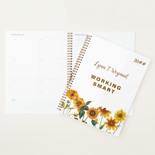 Zonnebloem Aangepaste naam helder bloemenplanner Planner (Display)