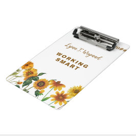 Zonnebloem Aangepaste Naam Helder Bloemmotief Mini Klembord