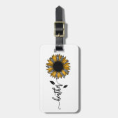 Zonnebloem Aangepaste naam Stem Bagagelabel (Voorkant verticaal)