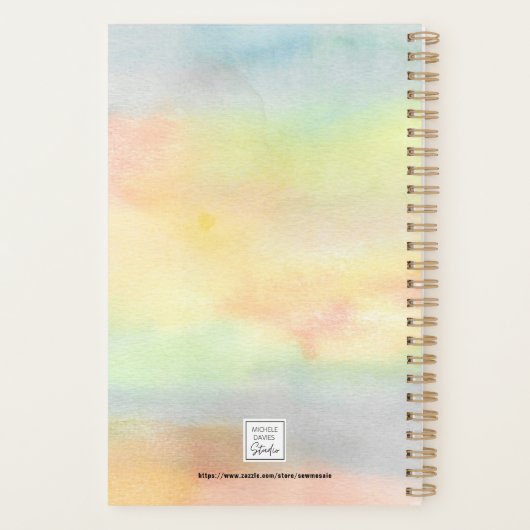 Zonnebloem aangepaste naam Waterverf Planner (Achterkant)