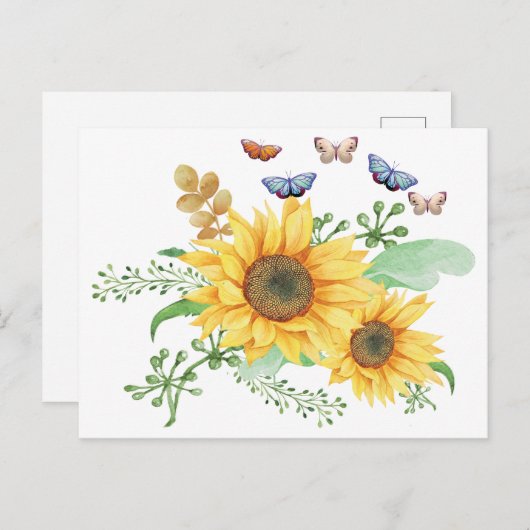 Zonnebloem Aankondigingskaart (Voorkant / Achterkant)