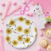 Zonnebloem aanpassen papieren bordje (Feest)