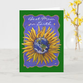 Zonnebloem Aarde Beste mama op Aarde Kaart (Gele Bloem)