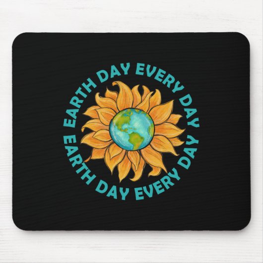 Zonnebloem Aarde Dag Elke Dag Planeet Aarde Zonnes Muismat (Voorkant)