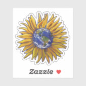 Zonnebloem Aarde Schilderij Sticker (Vel)