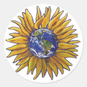 Zonnebloem Aarde Stickers (Voorkant)