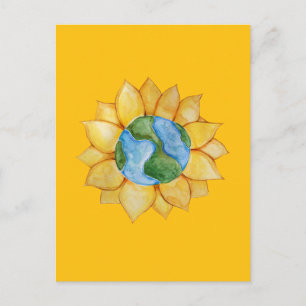 Zonnebloem Aardedag Zonnige Zomer Aards        Briefkaart