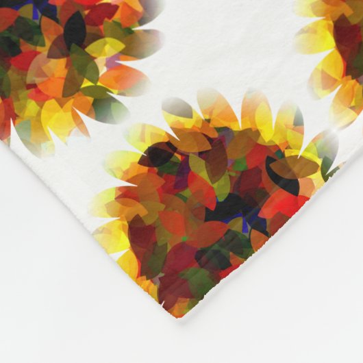 ZONNEBLOEM ABSTRACT FLEECE DEKEN (Hoek)