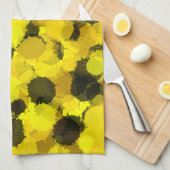 Zonnebloem abstract geel patroon moderne natuur theedoek (Quarter Fold)