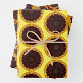 Zonnebloem - Abstract Mandala - Papier voor het op Inpakpapier Vel (In situ)