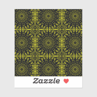 Zonnebloem Abstract motief - geel op zwart Sticker