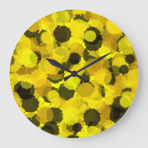Zonnebloem Abstract Patroon Artistisch Geel Grote Klok