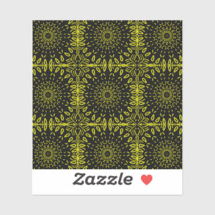 Zonnebloem Abstracte motif - geel op zwart Sticker