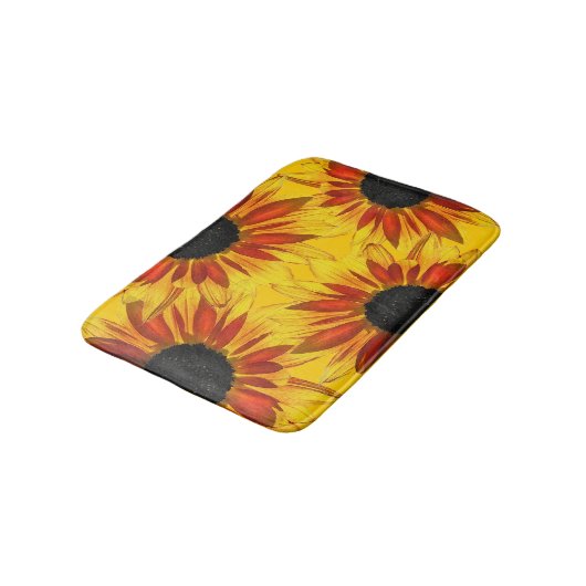 Zonnebloem - Abstracte ventilatorbakken Badmat (Gekanteld)