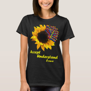 Zonnebloem Accepteer inzicht in liefdesautisme T-shirt