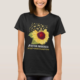 Zonnebloem Accepteer inzicht in liefdesautisme T-shirt