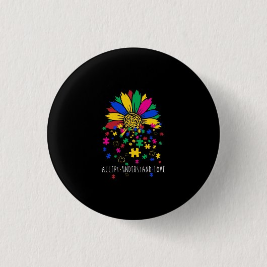 Zonnebloem Accepteren begrip van de 'Love World Au Ronde Button 3,2 Cm (Voorkant)