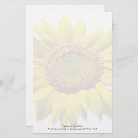 Zonnebloem Achtergrond Blanco Aangepast Notitiepap Briefpapier (Voorkant / Achterkant)