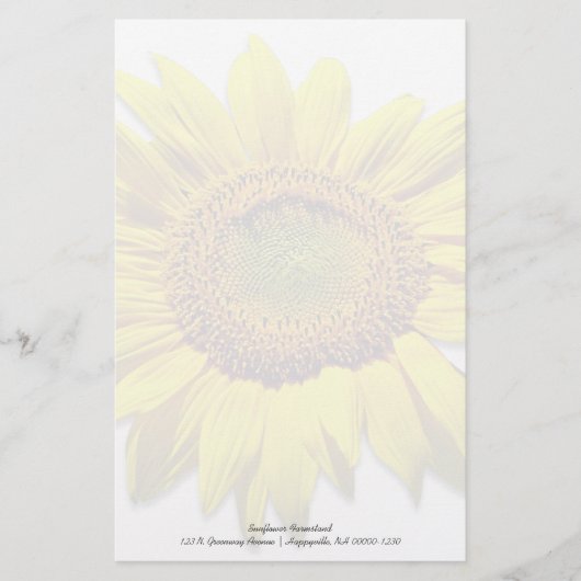 Zonnebloem Achtergrond Blank Aangepast Notitiepapi Briefpapier (Voorkant)