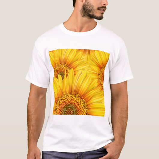 Zonnebloem achtergrond Mannen T-shirt (Voorkant)