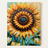 Zonnebloem. Acryl geschilderde zonnebloem, Planner (Achterkant)