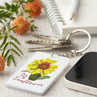 Zonnebloem Acryl Sleutelhanger