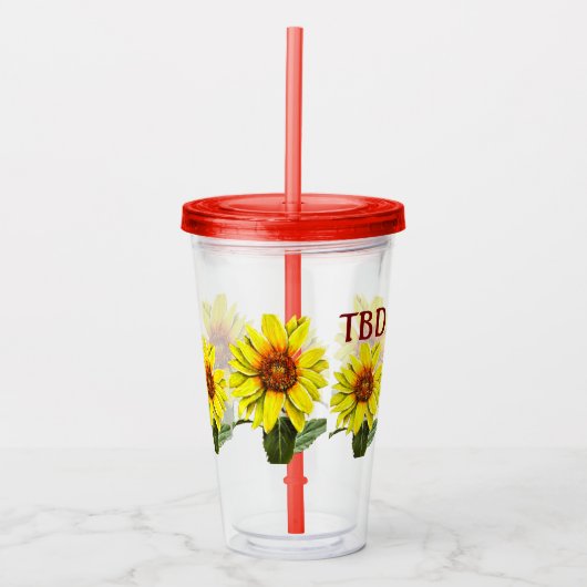 Zonnebloem Acrylbeker Acryl Drinkbeker (Voorkant)