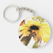 Zonnebloem AcrylSleutelhanger, ronddraaiend (dubbe Sleutelhanger (Voorkant)