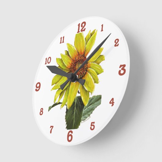 Zonnebloem Acrylwand Ronde Klok (Hoek)