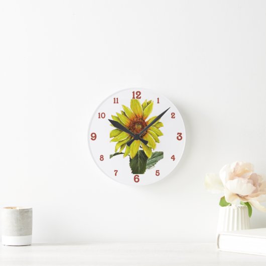 Zonnebloem Acrylwand Ronde Klok (Huis)