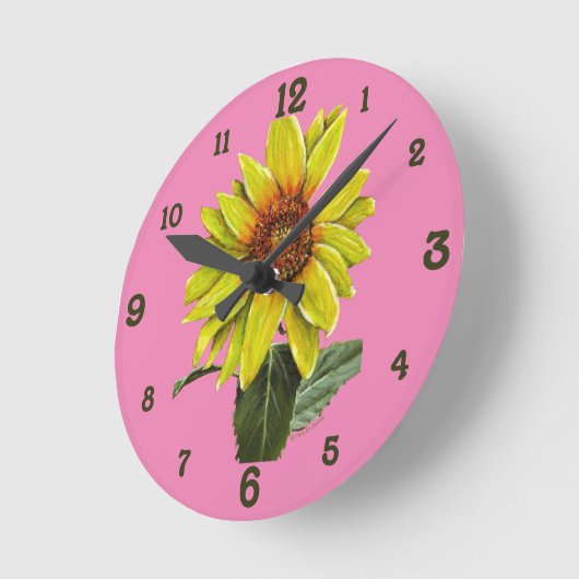 Zonnebloem Acrylwand Ronde Klok (Hoek)