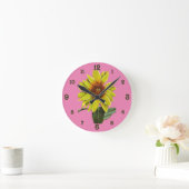 Zonnebloem Acrylwand Ronde Klok (Huis)