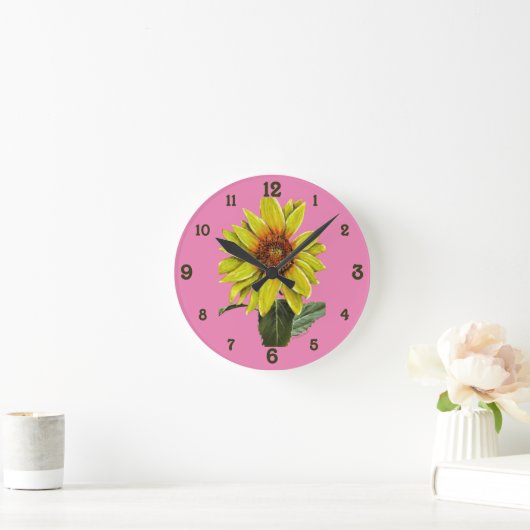 Zonnebloem Acrylwand Ronde Klok (Huis)