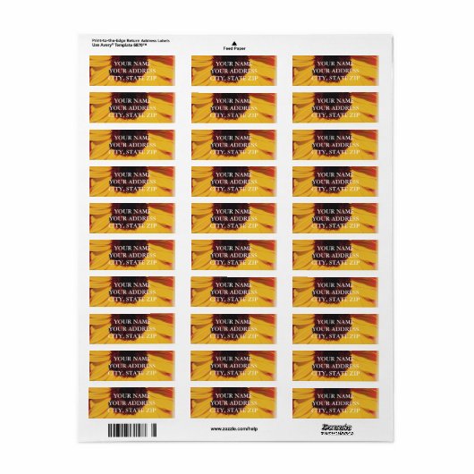 ZONNEBLOEM ADRES LABEL SJABLOON (Full Sheet)