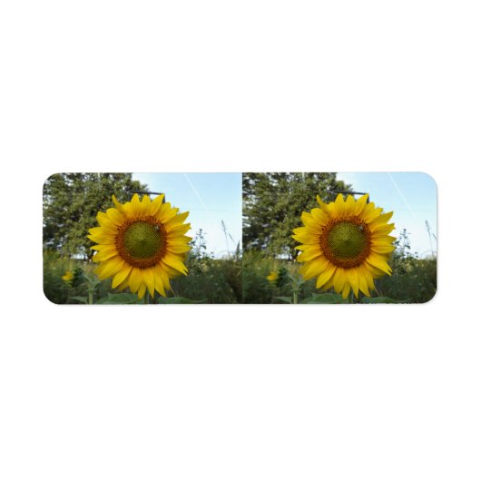 zonnebloem adreslabel etiket (Voorkant)
