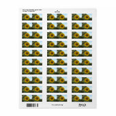 zonnebloem adreslabel etiket (Full Sheet)