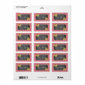 Zonnebloem Adreslabel Stickers Rood Wit Bruiloft (Full Sheet)