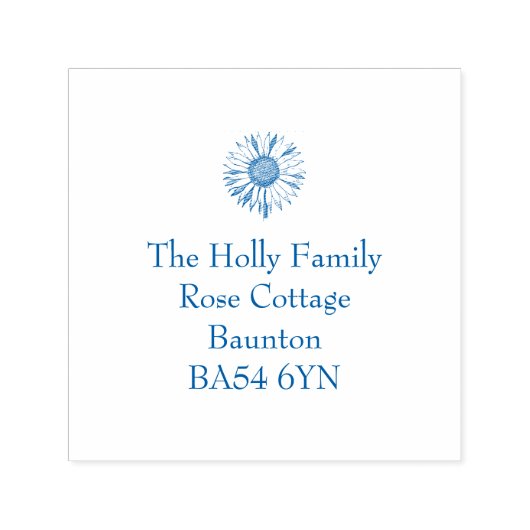 Zonnebloem Adresstempel Zelfinktende Stempel (Design)