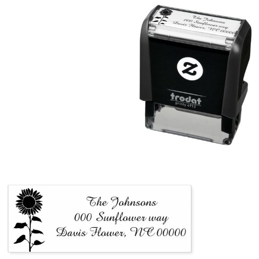 Zonnebloem Adresstempel Zelfinktende Stempel (In situ)
