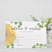 Zonnebloem advies en wensen bruidsfeest statione briefpapier (Staand voorkant)