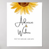Zonnebloem advies en wensen voor pasgetrouwden pos poster (Voorkant)