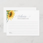 Zonnebloem Advies Voor De Bruid Card Informatiekaartje (Voorkant / Achterkant)