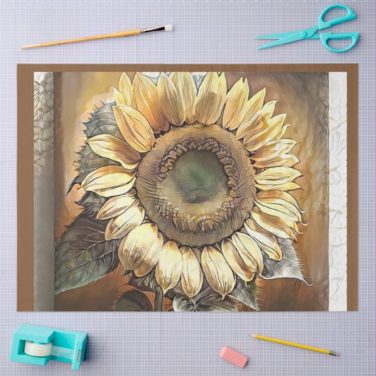 Zonnebloem Afbeelding Modern Art Collectie Tissuepapier (Craft)